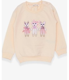 Resim Breeze Kız Çocuk Sweatshirt Hayvancık Baskılı 1.5-5 Yaş, Krem 