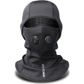 Resim Fosenze Unisex Siyah Bisiklet Maskesi - Isı Sağlar, Rüzgar Ve Toz Korur, Nefes Valfi İle Konforlu, Spor İçin Elbise Xt7912 Siyah 