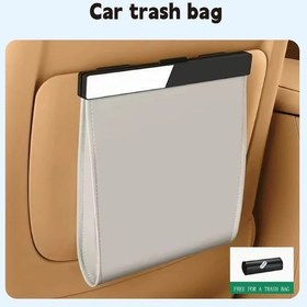 Resim Xuweiwei Dayanıklı Manyetik Oturma Arkası Organizer Beyaz Depo Cepleri Çöp Torbası Tutucu 