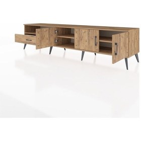 Resim Hyperion Tv Ünitesi 3 Raflı Tek Çekmeceli 3 Kapaklı 220x44x51 Çam-çam Atlas Çam/atlas Çam - Atlas Çam 