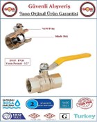Resim Küresel Doğal Gaz Vanası - %100 Prinç - 1/2'' 1/2 