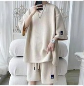 Resim Snapbuy2025 Erkek Waffle Tz30 Yazlık Tişört + Şort Eşofman Takımıkoyu Gri Koyu Gri 