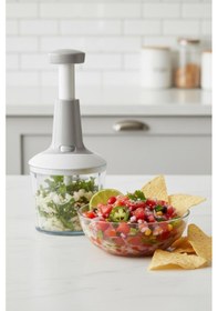 Resim Basmali El Rondosu Sebze Meyve Doğrayıcı 1 Lt 2 Parça Gri 