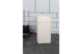 Resim Slim 4 Lt Banyo Çöp Kutusu - Tuvalet Çöp Kovası Beyaz 