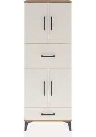 Resim Arges Dolap 4 Raflı 2 Çekmeceli 4 Kapaklı 60x30x163 Çam-aytaşı Çam 