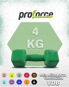 Resim Proforce VDB Dışı Vinil Kaplı İçi Çelik Döküm Yeşil Ağırlık Dambıl 4 KG - 1 Adet 