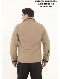 Resim Camp Scoutland Camp460 Outdoor Tactical Softshell Su & Rüzgara Dayanıklı Erkek Taktik Yelek & Mont Bej 