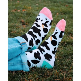 Resim Jiggle Wiggles Inek Desenli Çorap 