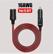 Resim Chuangyinshop 78.74inch Araç Uzatma Kablosu 6ft Sigortalı Erkek Otomobil Fişi Kadın Priz 16awg Led Işıklı 15a Sigorta 