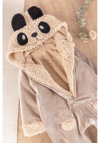 Resim Babymod Panda Figürlü Kuzu Welsoft Erkek Bebek Kışlık Tulum 001 