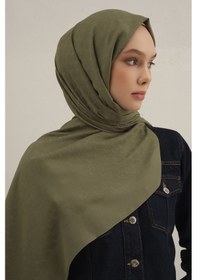 Resim Armine Haki Link Desen Bambu Cotton Şal 49 Haki 
