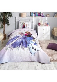 Resim Özdilek Frozen Frosted Tek Kişilik Disney Lisanslı Lastikli Çarşaf Kapitone Çocuk Nevresim Takımı 