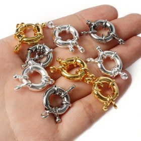 Resim 5 adet/paket Metal Yay Toka Bağlantı Kapakları Takı Yapımı Malzemeleri için Bilezik Kolye 