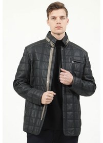 Resim Dericlub E-Altus Gummy Gerçek Deri Erkek Kaban-Lacivert 