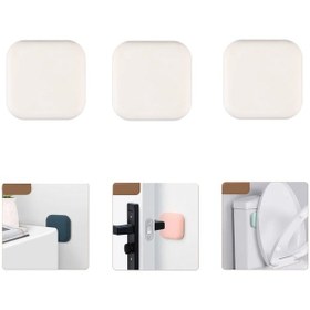 Resim Microcase Darbe Önleyici Yapışkanlı Silikon Kapı Kolu Stoperi Tamponu Kare Tasarım - Al5004 3 Adet 