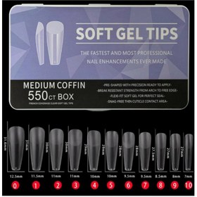 Resim Protez Tırnak Soft Jel Tips 550’li Medium Coffin 
