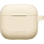 Resim Airpods 4 Kılıf Amazingthing Airbag Köşe Tasarımlı Omni Serisi Silikon Kılıf Desert Titanyum 
