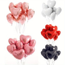 Resim 10 adet, Kalp Şekilli Folyo Balonlar, Sevgililer Günü Dekoru, Doğum Günü Dekoru, Düğün Dekoru, Yıldönümü Dekoru, Tema Etkinliği Dekoru, Nişan Dekoru, Parti Dekor Malzemeleri 