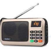 Resim Ganbao Altın Rolton W405 Dijital Taşınabilir Mini Mp3 Çalma Taşınabilir Fm Radyo Müzik Çalar Hoparlör Tf USB El Feneri ile Para Doğrulayın (Yurt Dışından) 