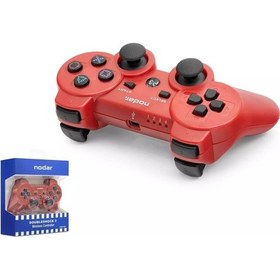Resim Nodar Nd600b Playstation 3 Uyumlu Kablosuz Titreşimli Gamepad - Kırmızı 