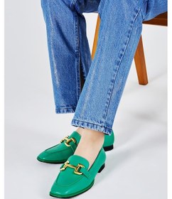 Resim Valmenti Narcisa Kadın Yeşil Hakiki Deri Loafer Ayakkabı 33 2591 Bn Ayk Y23 Yeşil 