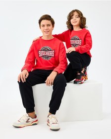 Resim Skechers B Crewneck Sweatshirt Büyük Erkek Çocuk Kırmızı Sweatshirt Sk2520017-3449 Kırmızı 