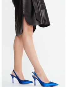 Resim Valmenti Carla Kadın Saks Saten Vegan Topuklu Ayakkabı 292 6001-v Bn Ayk Y23 Saks Mavi 
