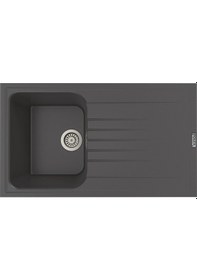 Resim Polex Cristalüx Granit Evye P-02 Antrasit Tezgah Altı Ve Tezgah Üstü Mutfak Evyesi 85x49.5 CM 