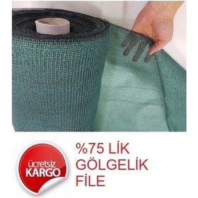 Resim 1,5X13 M File Gölgelik %75 Lik Gölgeleme Filesi Ağaç Koruma Dolu 