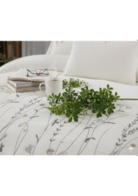 Resim Bohem Çiçekli 4 Parça Gri Pike Takımı 240 X 260 Cm Gri 