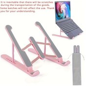 Resim Fochsia Ergonomik Ayarlanabilir 33-38 Cm Pembe Dizüstü Bilgisayar Sehpası Soğutucu Hafif Katlanır 
