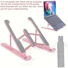 Resim Fochsia Ergonomik Ayarlanabilir 33-38 Cm Pembe Dizüstü Bilgisayar Sehpası Soğutucu Hafif Katlanır 