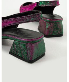 Resim Duxal Shoes Brook Yeşil Mor Degrade Detaylı Topuklu Ayakkabı - Babet Çok Renkli 