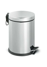Resim 16 Lt Paslanmaz Pedallı Çöp Kovası Metalik Gri 
