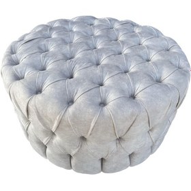 Resim 90 cm Yuvarlak Puf & Orta Sehpa Tamamı Kapitoneli (Düğmeli) 