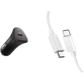 Resim 30w Usb-c Araç İçi Hızlı Şarj Aleti Pps Destekli Akım Korumalı Güç Adaptörü & & İpad Type-c Pd 3.0 Ev301 - Acp08699 Usb-c To Usb-c 2 Metre Kablo 60w 
