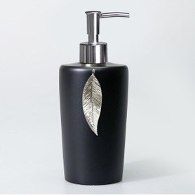 Resim Leaf Sıvı Sabunluk Siyah Gümüş 