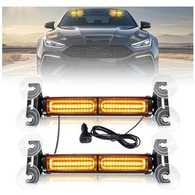 Resim Cloudstore Araba Gösterge Paneli 40 Led Sarı Çalışma Işık Şeridi 12 24v Çakmak Gücü Ön Arka Cam Dekoratif Işıklar 