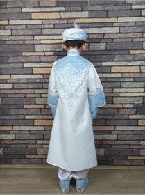 Resim 0-10 Yaş Beyaz Mavi Şehzade Model Sünnet Kıyafeti 