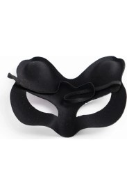 Resim Marsilyan Siyah Renk Süet Kaplama Üzeri Pembe Sarı Simli Kedi Maskesi 17x14 cm (K95) 