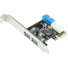 Resim Alfais 4427 Pci Express USB 3.0 2 Port 4 Molex 19 Pin Çevirici Çoklayıcı Kart 