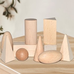 Resim 10 parça/1 set geometrik yapı blokları, ilkokul öğrencileri için duyusal öğretim yardımcısı, ahşap geometrik şekiller, matematiksel şekil gözlem eğitimi 3 