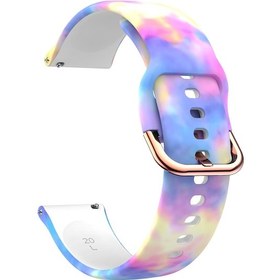 Resim Samsung Galaxy Uyumlu Watch 42mm Silikon Baskı Saat Kordonu 