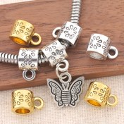 Resim 60 adet/30 adet Çinko Alaşım Boncuk Seti, Su Damlası ve Çiçek Desenli Spacer Boncuklar ile Pendent, Silindirik Loose Boncuklar DIY Takı Yapımı, Kolye, Bileklik, Anahtarlık Ekipmanları, Büyük Delik Boncuk Bağlantı Elemanları 