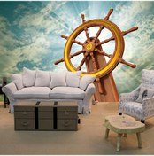 Resim Dümen Ve Gökyüzü Manzaralı Duvar Posteri 