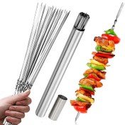 Resim Depolama Tüpü ile 20/30 Adet Dayanıklı Paslanmaz Çelik BBQ Çubukları, Dış Mekan/Dış Mekan Grilling için Tekrar Kullanılabilir ve Temizlenmesi Kolay - Partiler, Kamp ve Ev BBQ'ları için Mükemmel, Dış Mekan Grilling Aksesuarları, Parti Pişirme Temel Gereksinimleri, Kompakt Depolama Tasarımı, Dayanıklı Yapım 