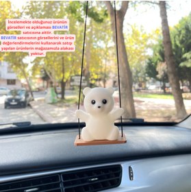 Resim BEVATİR Salıncaklı Ayıcık Araba Dikiz Ayna Süsü 