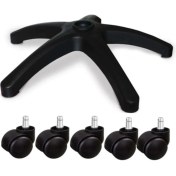 Resim Ofis Koltuğu Ayağı Ahtapot Ayak + 5 Tekerlek Sekreter Koltuğu Tekerleği 