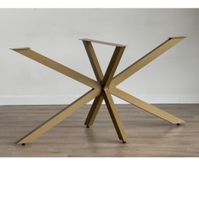 Resim TOLIAHOME Ahtapot Gold Renk Metal Masa Yemek Masası Toplantı Masası Ayağı 150x78x71 Cm 