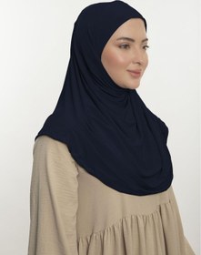 Resim Loggia Pratik Hijab Sandy Şal - Hazır Türban Tesettür Eşarp Namazlık Namaz Örtüsü-Lacivert 